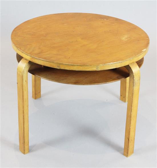 A Finmar Ltd occasional table, designed by Alvar Aalto, Diam.2ft 1in. H.1ft 7in.